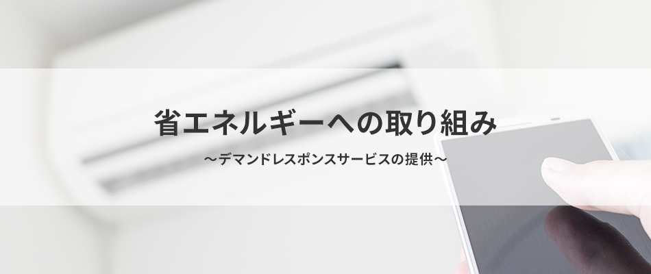 省エネルギーへの取り組み ~デマンドレスポンスサービスの提供~