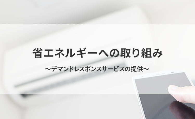 省エネルギーへの取り組み ~デマンドレスポンスサービスの提供~
